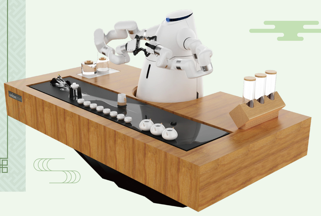 ロボット コーヒー機械ロボットはロボット200kgを作るコーヒー メーカーの人体ロボット2の腕の茶に注ぐ