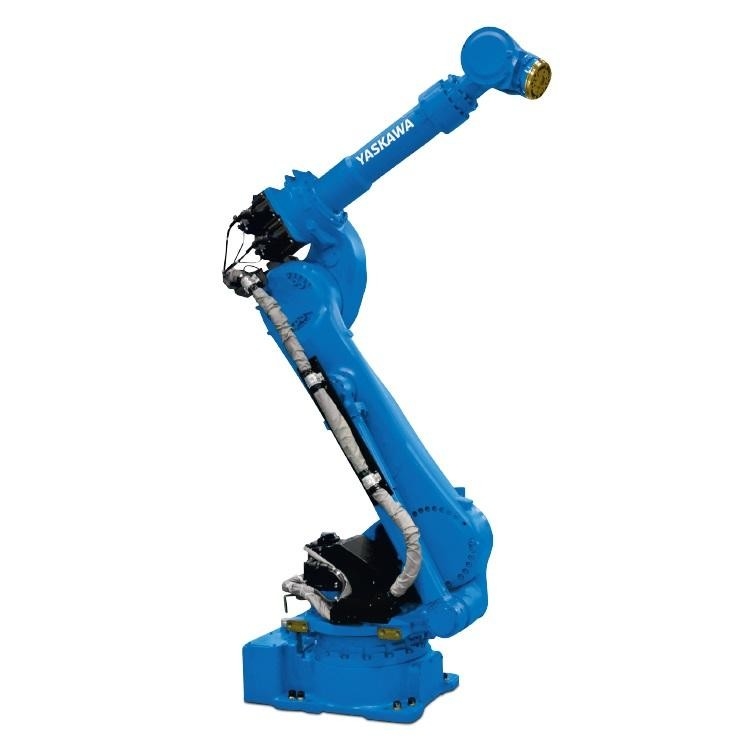 研修会12kgを処理するYaskawa MOTOMAN-AR1440レーザーに荷を積むYaskawaの腕のロボット