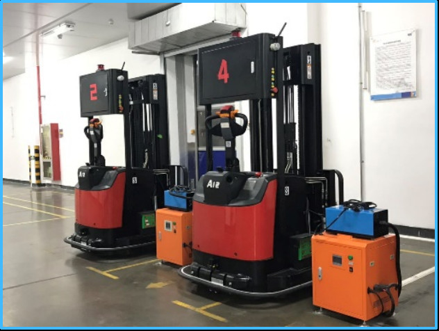 ロボットフォークリフト AGV 調節速度 0-1500mm/s 270kg 自重 CE認証